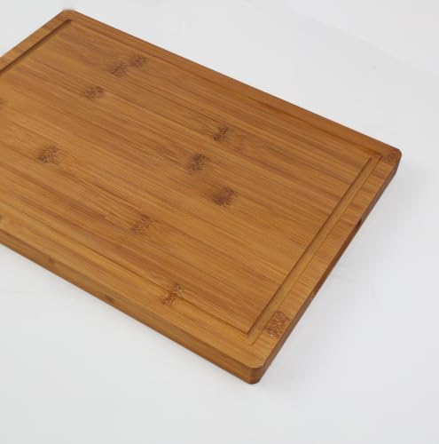 LUMAI Tábua de Bambu Premium Hanói, Dupla Face, Impermeabilizada, 2,5cm | Para Cortar e Servir, Espessura Reforçada, Bambu Verticalizado Premium com Sulco para Líquidos, Cozinha e Churrasco