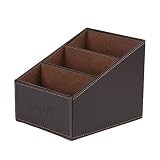 I-MART PU Leather TV Remote Control Holder, Caddy, Organizer, Storage, Stand (Brown)