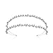 SWEETV Bridal Headband Tiara Crystal Hair Band Rhinestone Wedding Headpiece Hair Accessories for Women, Double Band Silver