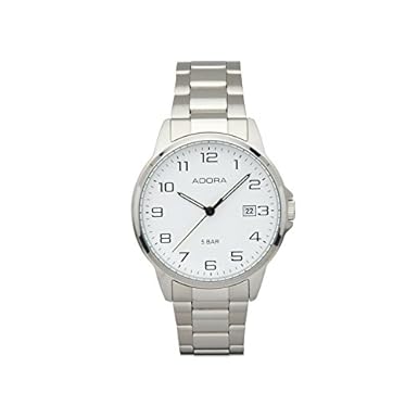 Adora Herrenuhr Edelstahl KU5022 1-202156-001, Ziffernblattfarbe:weiß