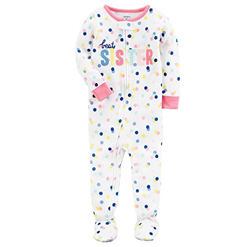 Carter's Girls' 12M-5T One Piece Multi Dot Best Sister Pajamas 18 Months