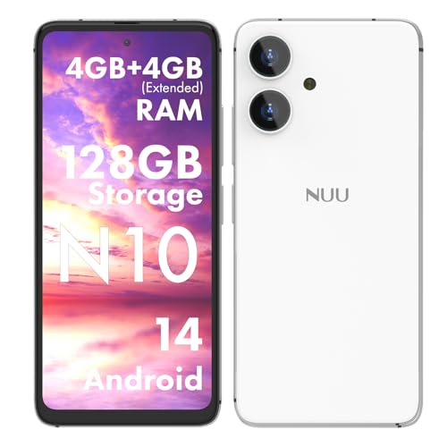 NUU N10 Basic Cell Phone for T-Mobile, Mint, Metro, Qlink, Tello and More 4GB/128GB, Perfect for Teenagers, Dual SIM 4G, Octa-Core 6.6