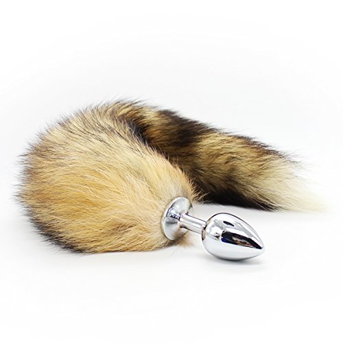AKStore Medium Stainless Steel Anal Plug with Soft Wild Fox Tail plug butt Sex Toys Butt Plug Anal Stimulator for Women