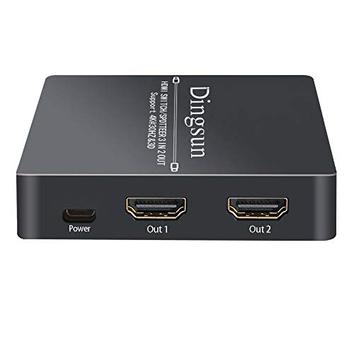 3 Port HDMI Switch, 2 Port HDMI Splitter, HDMI Switch Splitter, HDMI Switcher with Remote, HDMI Splitter with Remote, HDMI Port, HDMI Switch Splitter Support 4k, 3D, HDMI 1.4v (3 IN 2 OUT HDMI Switch)