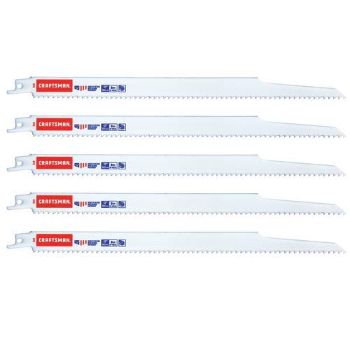CRAFTSMAN Reciprocating Saw Blades, 12Inch, 6 TPI, Wood/Metal, 5Piece