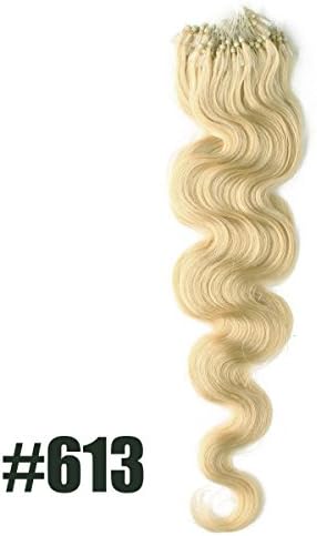Hot! Micro Loop Human Hair Extensions Wavy 18-24 Inches 1g/s 100g Color #613 Light Blonde (22inch)