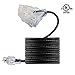 TerraBloom 16/3 Heavy Duty Extension Cord 15 FT Outdoor - Black Outdoor Extension Cord Multiple Outlet - Ultra-Flexible SJEOW Rubber, Light Indicator, Triple Outlet for Maximum Efficiency - 13 Amp
