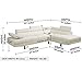 Casa Andrea Milano 2 Piece Modern Contemporary Faux Leather Sectional Sofa