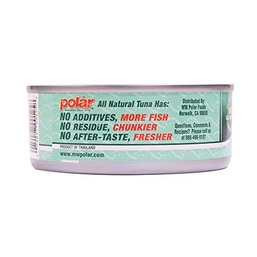 MW Polar All Natural CHUNK LIGHT TUNA in Water, Wild Caught, Sustainable Fishing, Dolphin Safe