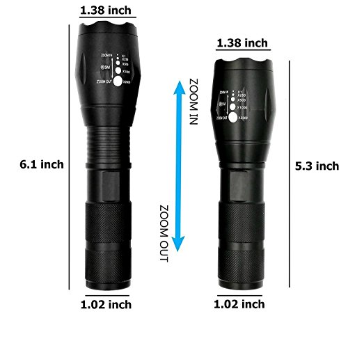 image for BESTSUN 3 Pack TC1200 Flashlight Military Grade Tactical Waterproof Le