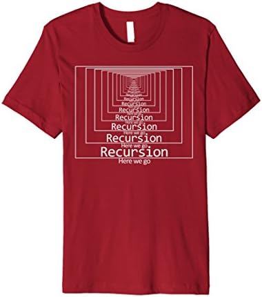 Mens Nerdy Fun recursion T-Shirt for programmers Nerd programming Large Cranberry