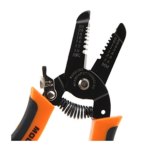 Precision Wire Stripper, Boenfu 7.0 inch Wire Cutting Pliers Nippers Repair Tool with Build-in Wire Cutter and Looping Holes Crimping Pliers for 10-22 AWG Stranded Wire Cutting