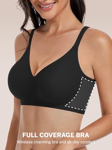 habibee Jelly Bra for Women No Underwire Comfort Seamless Bras Push Up Wireless Bras Full Coverage Bralettes