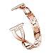 Aiiko Compatible Galaxy Watch (42mm) Bands-20mm X-Link Design Stainless Steel Metal Band Link Bracelet with Rhinestone Diamond Bling Replacement for Samsung Galaxy Watch 42mm/Active 40mm(Rose Gold)