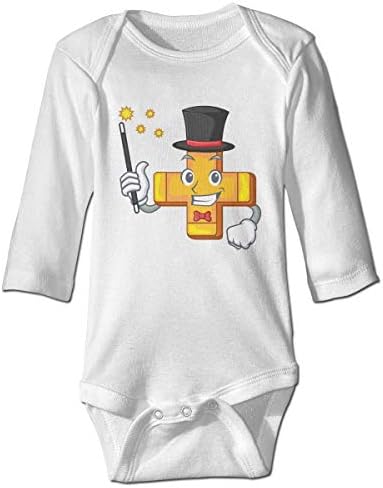 QIZI Soft,Comfortable,Breathable,100% Cotton Baby Boys & Girls Bodysuit Magician Plus Sign Jumpsuit Onesies Long Sleeve