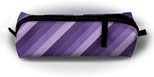 Unisex Purple Stripe Plain Weave Oxford Cloth Storage Package,Waterproof Printing Pencil Bag For School/Office Use