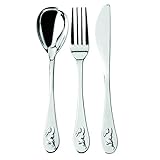 Royal Doulton 3-Piece Bunnykins Fork, Knife and Spoon Set, Silver