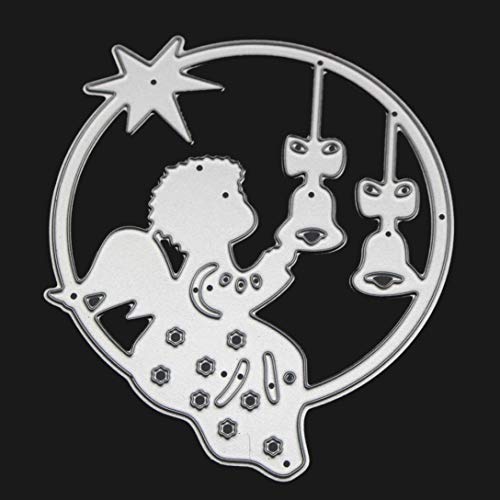 Cutting Dies Christmas, Kids Round Angel Jingle Bell Star Metal Cutting Dies Card Making Scrapbooking Stencils Album Paper Card Craft Embossing DIY Decorative Background