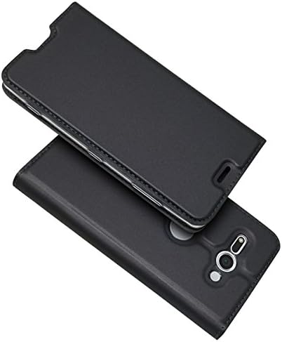 sinogoods For Sony Xperia XZ2 Compact Case, Luxury Flip Slim Fit Premium PU Leather Case, Stand Wallet Card Case Cover - Black