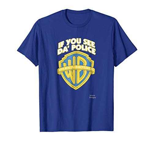 Mens Jame's Designs: If You See The Police Warn A Brother T-Shirt 3XL Royal Blue