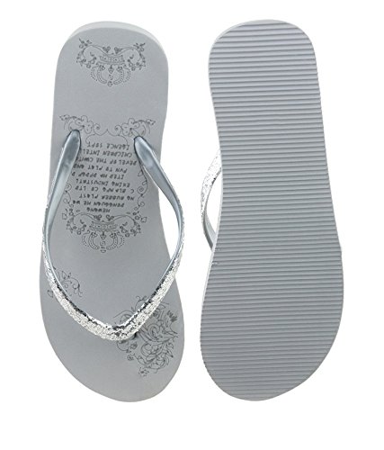 darling deals fashionable women"s flip flops silver sleepers