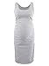 Liu & Qu Women's Maternity Sleeveless Tank Dresses Side Ruching Bodycon Dress for Daily Wearing or Baby Shower (Grey White Stripe,M)