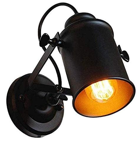 Comely Vintage Industrial Wall Light Black Retro LED Ceiling Spotlight Adjustable Wall Sconce Metal Edison Wall Lighting Night Spot Lights,Flush Mount Lamp E27 Bulb Base
