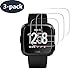 [ 3-Pack ] Fitbit Versa Screen Protector, Runzen Waterproof 9H Tempered Glass Screen Protector for Fitbit Versa Smart Watch [2.5D Round Edge] [9H Hardness] [Crystal Clear] [Anti-Scratch] [No-Bubble]