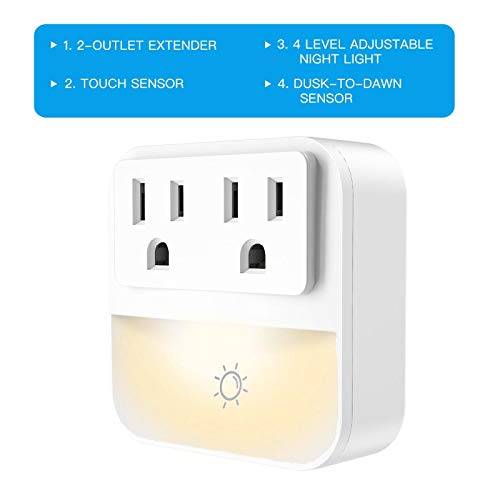1 Night+Light+2+Outlet+POWRUI+Nightlight