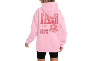 FAYALEQ Womens Casual Hoodies Palm Tree Graphic Sweatshirts Long Sleeve Sweaters Pullover Tops with Pocket