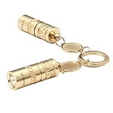 Mini LED Keychain Flashlight, Torch with Twisting Control 2pcs Per Pack Power by 3xLR44 Batteries (Included) Golden by U`King … (gold)