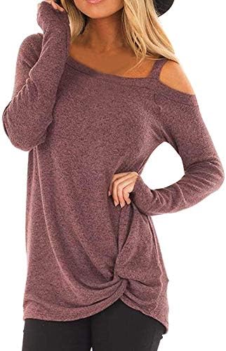 Caopixx Women's Sweater Casual Oversized Baggy Off-Shoulder Shirts Batwing Sleeve Pullover Shirts Tops