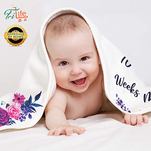 FriLife Baby Monthly Milestone Blanket 300 GSM Thick, Soft Milestone