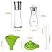 Salt and Pepper Grinder Set Oil Sprayer for Cooking Stainless Steel Pepper Mill Shaker Tall Salt and Pepper Grinder Adjustable Coarseness with Silicone Funnel Cleaning Bottle Brush for Home Chef-5Pack