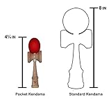 Pocket Size Red Rubberized Super Kendama, Micro Kendama, Mini Kendama, Japanese Wooden Toy, Free String, USA Seller