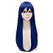 COSPLAZA Deep Blue Long Straight Girl's Cosplay Wig Anime Full Hair