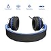 Elecder i39 Headphones with Microphone Foldable Lightweight Adjustable On Ear Headsets with 3.5mm Jack for iPad Cellphones Computer MP3/4 Kindle Airplane School Blue/Blackthumb 2