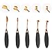 Micup 10 Pcs Professional Oval Makeup Brushes Set Multi-Using Toothbrush Curve Face Cosmetic Brushes (Rose Gold)