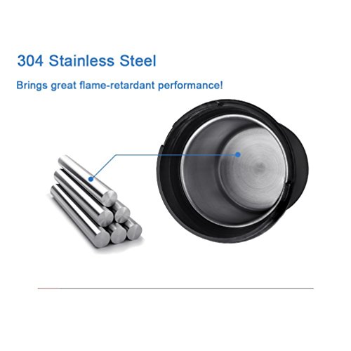 Follicomfy Smokeless Car Ashtray Cup Holder with Compass and LED Light,Black & Silver - Thumbnail 5