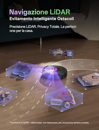 Vexilar W15 Robot Vacuum Cleaner with Mapping 15000PA, 3 Hours Autonomy, Automatic Emptying, Bagless, Robot Vacuum Cleaner Mapping with Station for Carpets/Floors