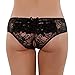 Ginee Women's Ruffle Back Crotchless Open Crotch Panties Lace Boyshort Briefs Knickers Underwear (L, Black)