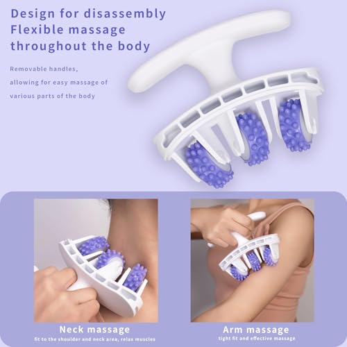 TERRIFI Cellulite Massager, Manual Circular Foam Roller, 360° Deep Tissue Massager for Legs, Thighs, Neck, Back, Detachable Fascia Muscle Roller Tool for Muscle Relaxation & Cellulite Relief