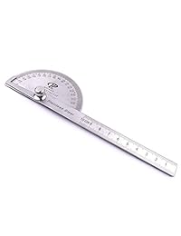 atoplee 180 ° inoxidable Transportador Buscador de ángulo de cabeza redonda Craftsman Regla Regla Maquinista herramienta