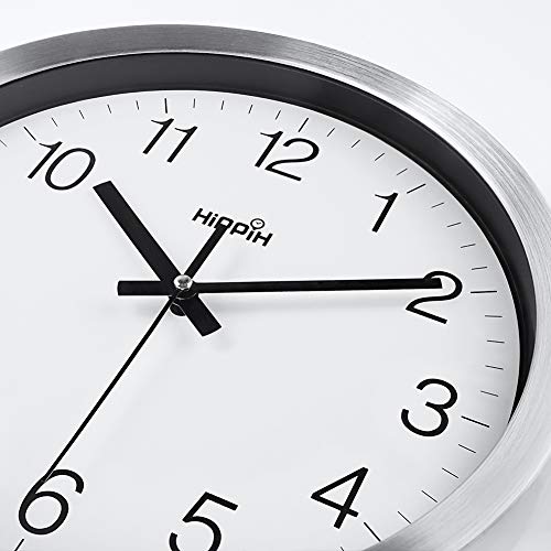 Silent Wall Clock 12 Inch Battery Operated NonTicking, Large