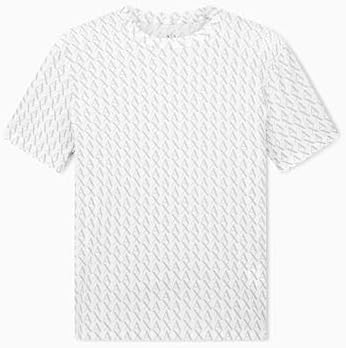 Men's Essential, All Over Logo,Regular Fit,White,L