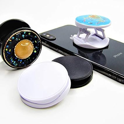 Amazon バンカーリング バンカーフォルダー 土台 デコベース スマホリング スマホスタンド ハンドメイド オリジナル 3mテープ 粘着力 リング スタンド 収納 落下防止 かわいい おしゃれ クラフト レジン ブラック 携帯電話 スマートフォンアクセサリ 通販