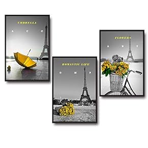 3 Piece Framed Canvas Wall Art for Living Room, Bedroom Buildings Theme Canvas Prints for Home Decoration Ready to Hang - 16"x24"x3 Panels