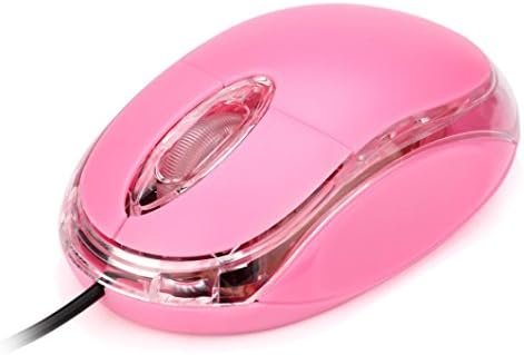 YRD TECH For PC Laptop 1200 DPI USB Wired Optical Gaming Mice Mouses (Pink)