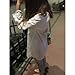 HAOYIHUI Women's Casual Long Sleeve Boyfriend Pocket Shirt Dress Tunic Top(L,White)