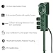 Outdoor Power Stake with Countdown Timer, 3-Outlet Power Strip with Weatherproof Covers, ETL Certified, Green